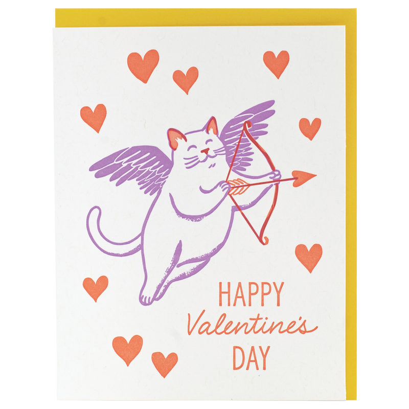 Cupid Cat Valentine's Day Card