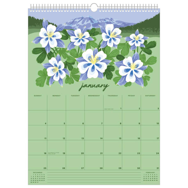 2026 Wildflower Wall Calendar