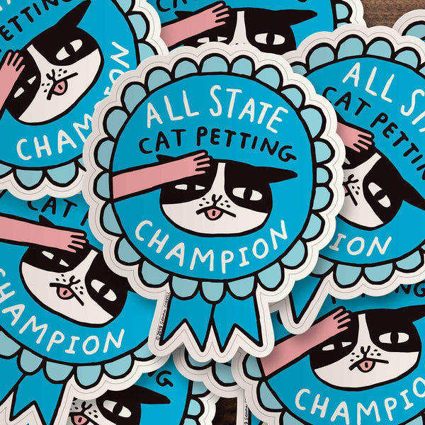 All State Cat Petting Champion Sticker