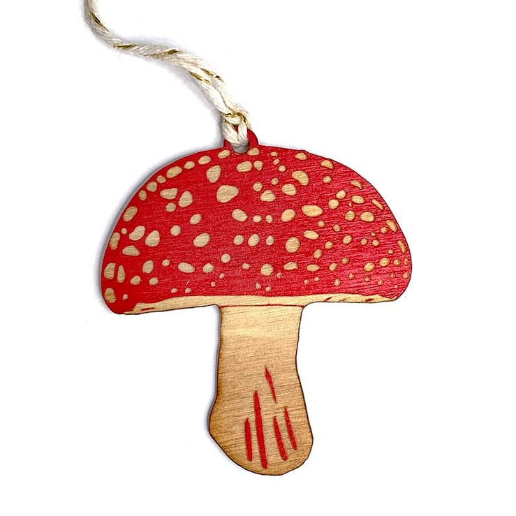 Mushroom Wooden Ornament