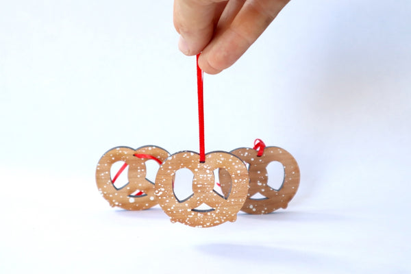 Pretzel Wooden Ornament