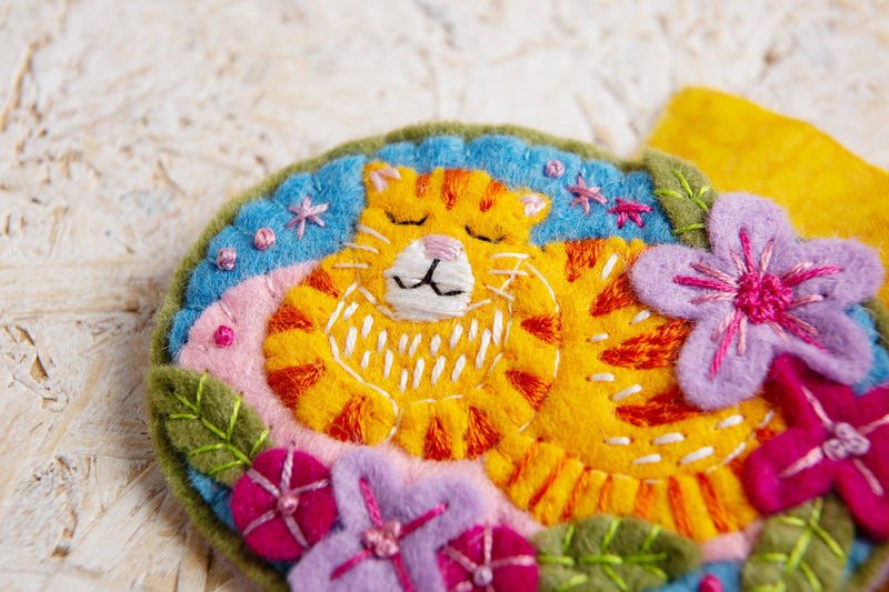 Ginger Cat Brooch Felt Craft Kit