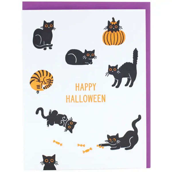 Black Cats Halloween Card