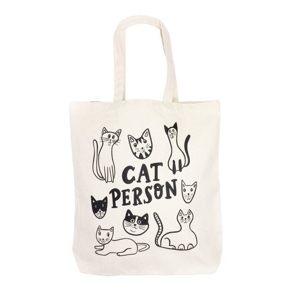 Cat Person Cotton Canvas Tote Bag