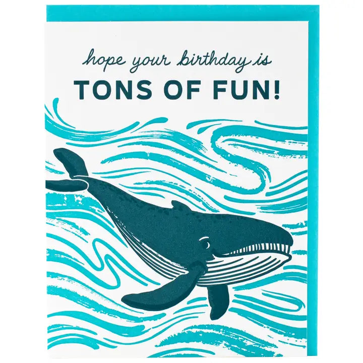 Tons of Fun Whale Birthday Card