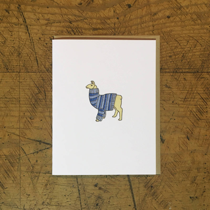 Llama Sweater Letterpress Card