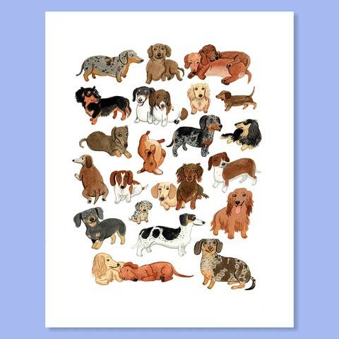 Art Print featuring Dachshunds