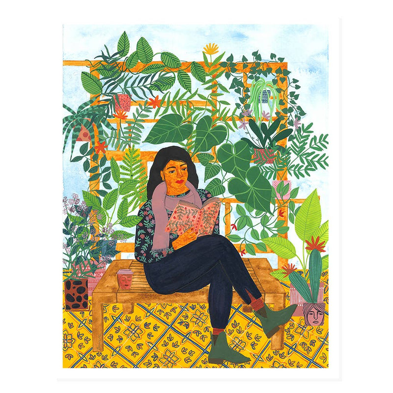 Garden Reading 11x14 Art Print